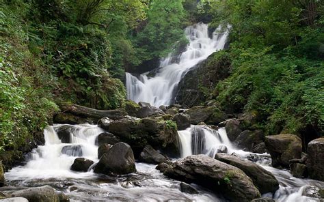 Waterfall From Ireland Ireland Waterfall Rocks Nature Hd Wallpaper