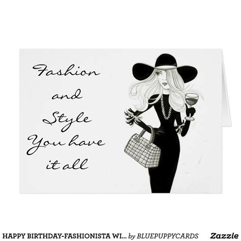 Happy Birthday Fashionista With Style Card Happy