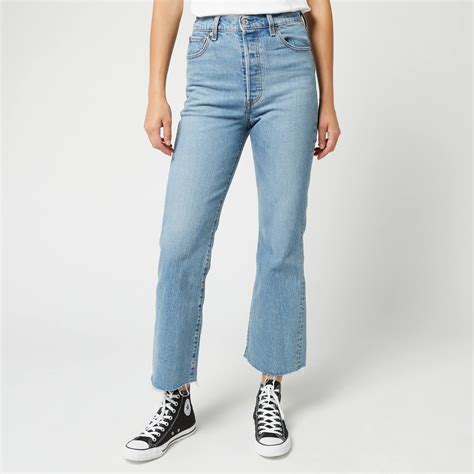 Levis Denim Ribcage Crop Flare Jeans In Blue Lyst