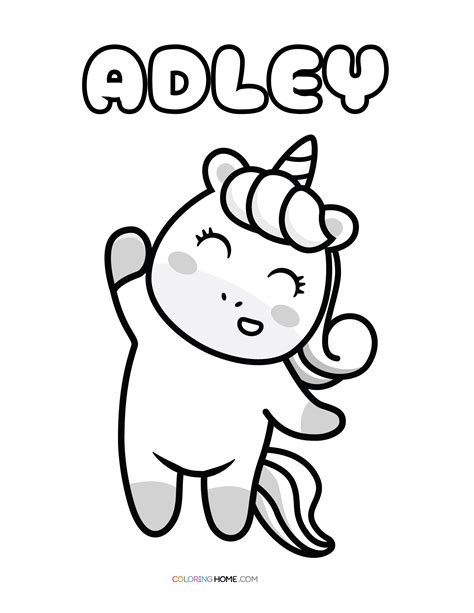 Adley Unicorn Coloring Page Coloring Home