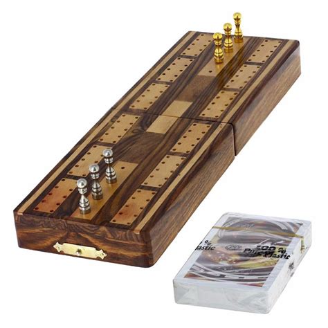 Game Cribbage Boards And Pegs Set With Storage Cribbage Board