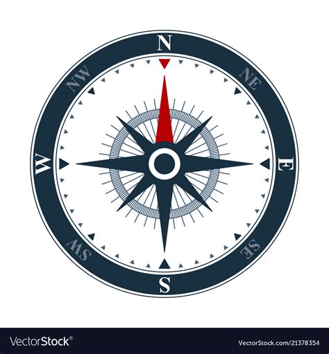 Compass Rose Icon Design Wind Rose And Navigation Vector Image