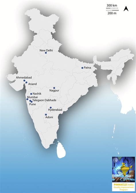 Map Of India Showing Towns And Cities Where The Pinnacle Practice