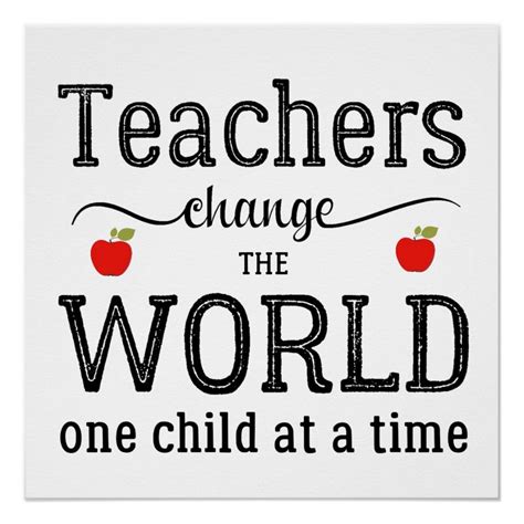 teachers inspirational script quote and red apples poster teacher appreciation quotes