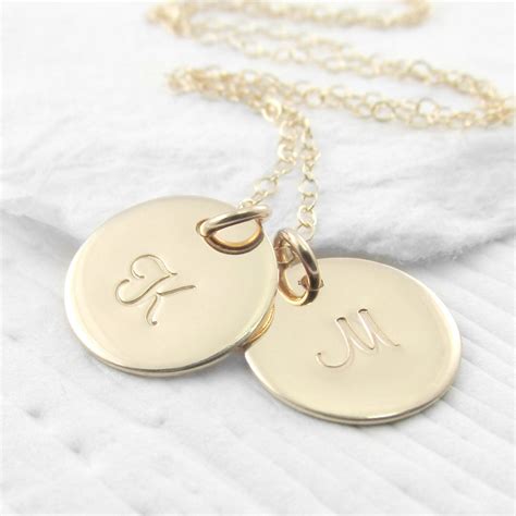 K Gold Monogram Necklace Personalized Semashow Com