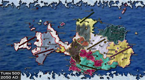 Map Of A Civilization V Game At Turn 500 Imaginarymaps
