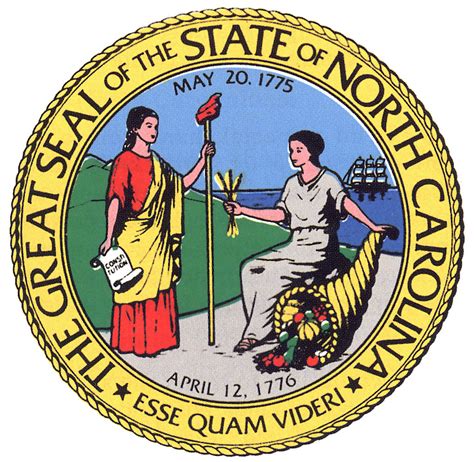 Nc Seal Color The North Carolina State Seal State Archives Of
