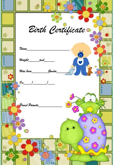 Cute Birth Certificate Template 16 Complete Designation In Rabbit Birth