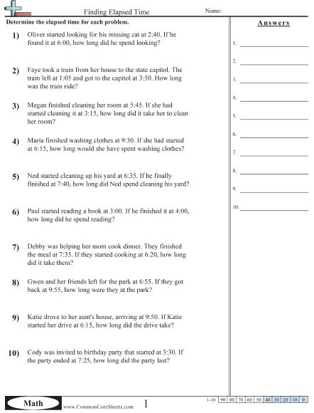 11 Elapsed Time Word Problems Math Worksheets Word Problem Time