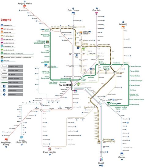 Interactive map of kuala lumpur area. Klang Valley / Greater Kuala Lumpur Integrated Rail System ...