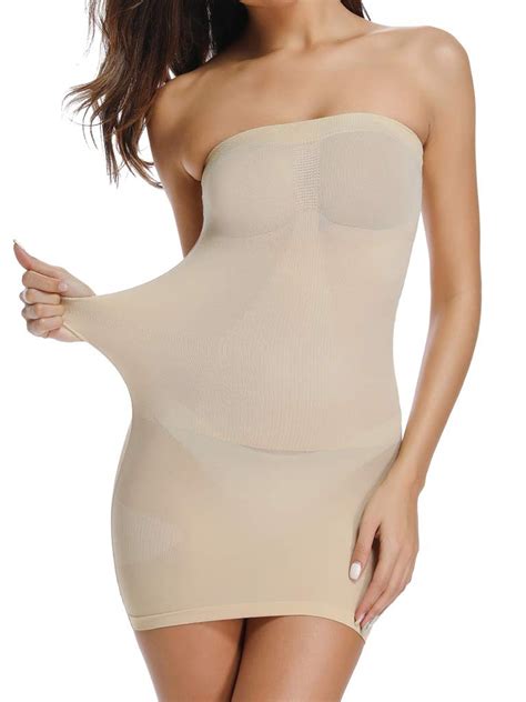 women s tube slip under dress underwear strapless full body shaper tummy control women clothes