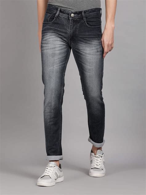 Grey Shade Light Fade Denim Jeans For Men G O O S E B E R Y