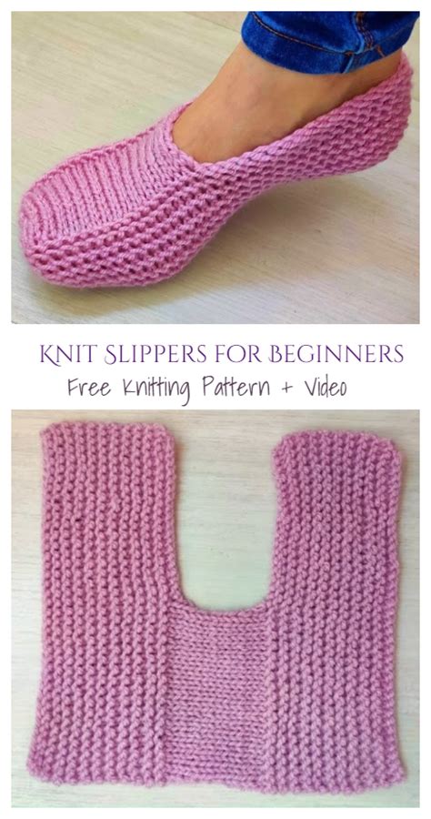 Easy Knit One Piece Slippers Free Knitting Pattern Video Knitting 483