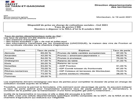 Mesure Gel Prise En Charge Des Cotisations Sociales Verdun Sur Garonne
