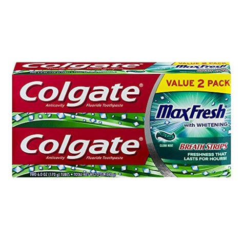 Colgate Max Fresh Toothpaste With Mini Breath Strips Clean Mint