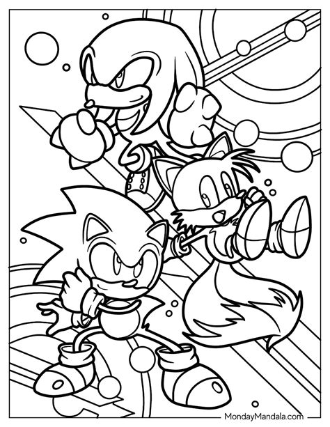 36 Classic Sonic Tails And Knuckles Coloring Pages Pi