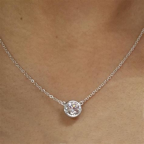 Prong Or Bezel Set Diamond Solitaire Pendant Necklace Debebians