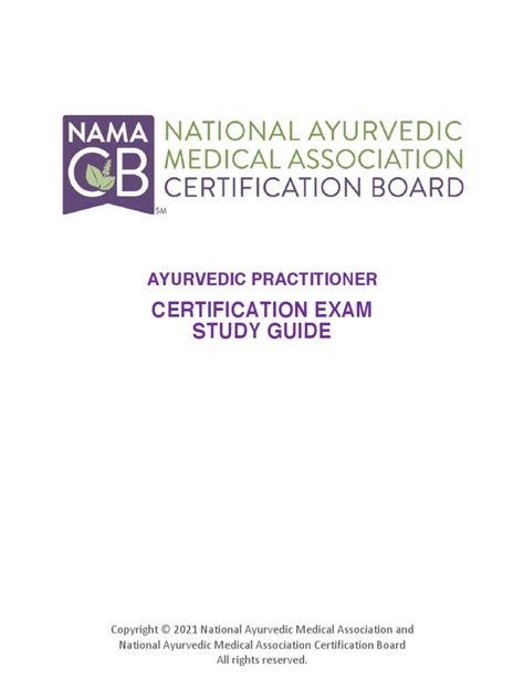 Certification Exam Study Guide Ayurvedic Practitioner Pdf Ayurveda