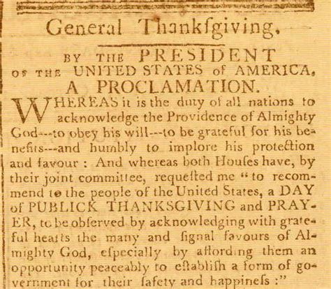 George Washingtons Thanksgiving Proclamation