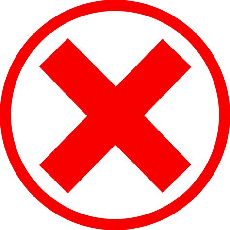 Red X Mark in Circle - Free Clip Art png image