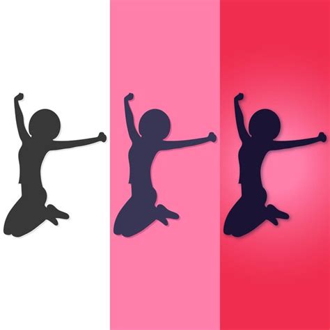 Premium Vector Happy Jumping Girl Silhouette Vector Illustration