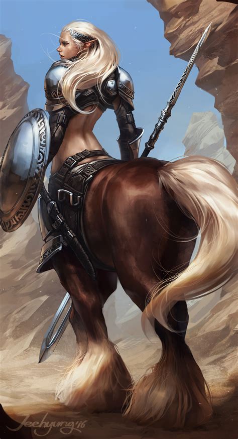 hình nền nghệ thuật tưởng tượng chiến binh người thần thoại centaur chuyên nghiệp nữ