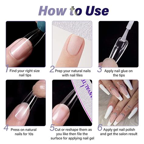 Canvalite Coffin Nail Tips for Acrylic Nails Professional Clear Nail