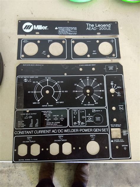 NOS oem MILLER welder AEAD 200LE legend control plate panel set metal