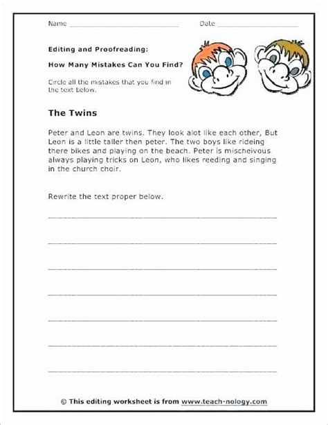 20 editing and proofreading worksheets coo worksheets