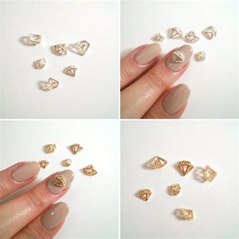 Gold Diamond Nail Charms For Brides