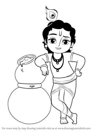 Drawing artistic krishna pencil drawings of god with radha drawing. I want drawings for Janmashtami easy and beautiful lord ...