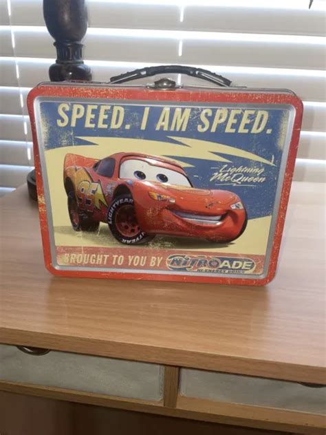Disney Pixar Cars Lightning Mcqueen Tin Metal Lunch Box Cars 1000