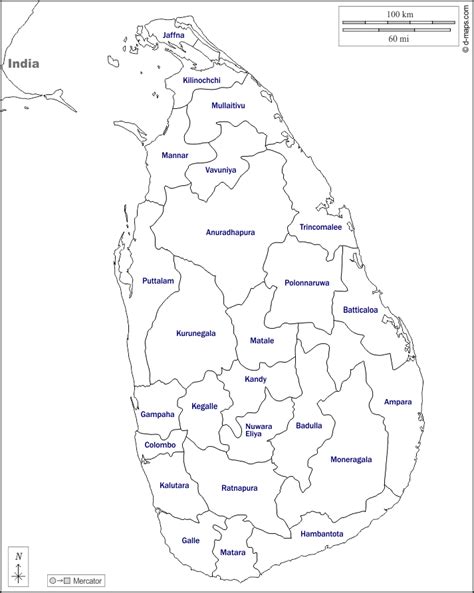 Sri Lanka Map Of Districts