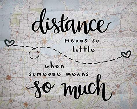 8x10 Inch Print Distance Means So Little Love Quote Print Long Distance