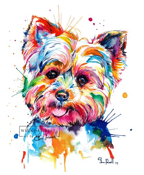 Colorful Yorkshire Terrier Art Print Print Of My Yorkie Original