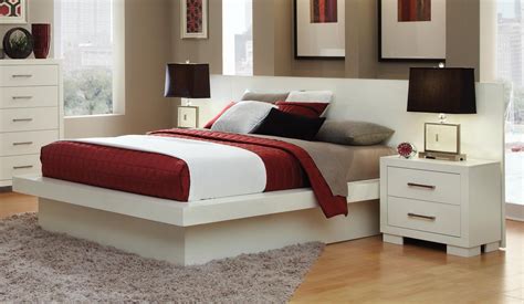 This exquisite design features three romantic lights under the headboard shelf and an on/off switch close at hand. Jessica Panel Bedroom Set from Coaster (202990) | Coleman ...