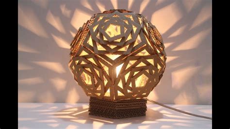 Make Beautiful Geometric Lampshade With Cardboard Diy Crafts