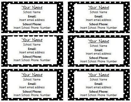 Premium cards printed on a variety of high quality paper types. Half Day in Pre K: Freebie - Polka Dot Teacher Business ...