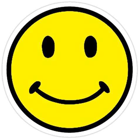 Retro Round Smiley Face Yellow Smile Stickers By Hiway9