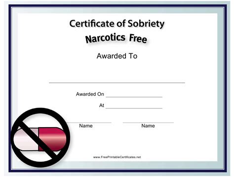 Simple Certificate Of Sobriety Template Snowmanadventure