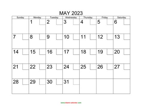 Free Download Printable May 2023 Calendar With Check Boxes