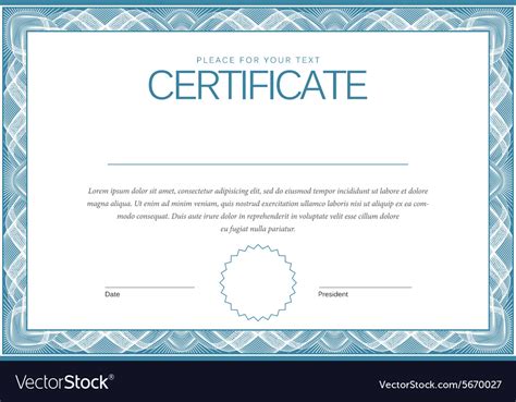 Certificate Modern Template Diplomas Currency Vector Image