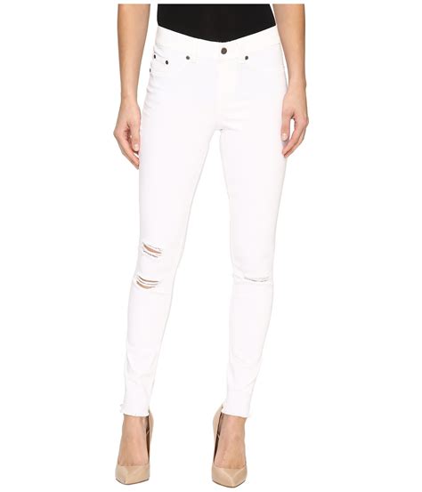 Hue Ripped Knee Denim Leggings In White Lyst