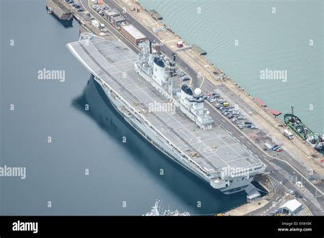 An Aerial View Of Hms Illustrious A Decommissioned Invincible Class