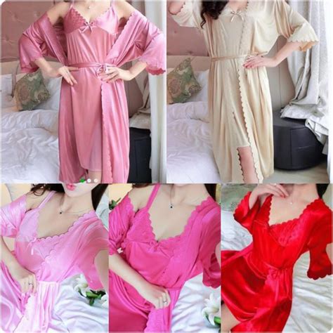 Jual Baju Tidur Kimono Cantik Merah Indonesiashopee Indonesia