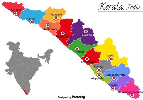 Vector Kerala India Map 155646 Vector Art At Vecteezy