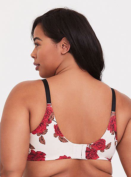 Ivory And Red Floral 360° Back Smoothing™ Lightly Lined Everyday Wire