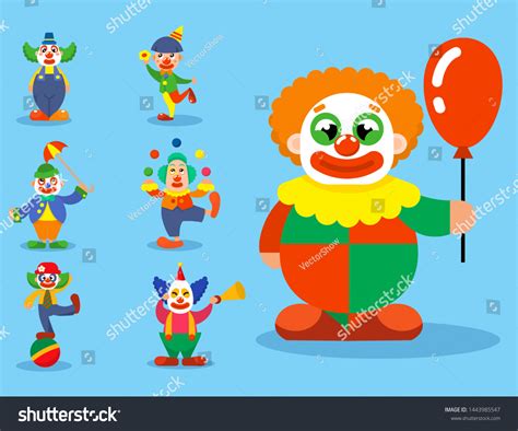 Clown Circus Man Characters Performer Carnival Stock Illustration