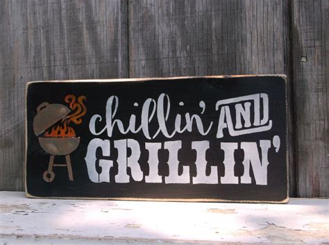 The real show bbq dedicated to supporting the bbq community. Grillin' and Chillin' BBQ Sign Backyard Barbecue Grill ...