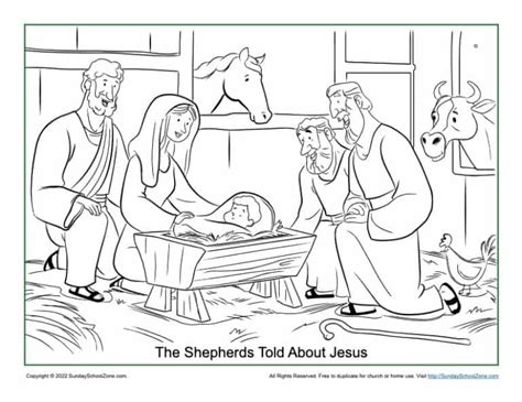 The Shepherds Told About Jesus Coloring Page On Sunday School Zone